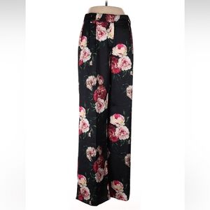 Express Floral Black Wide-Leg Pants